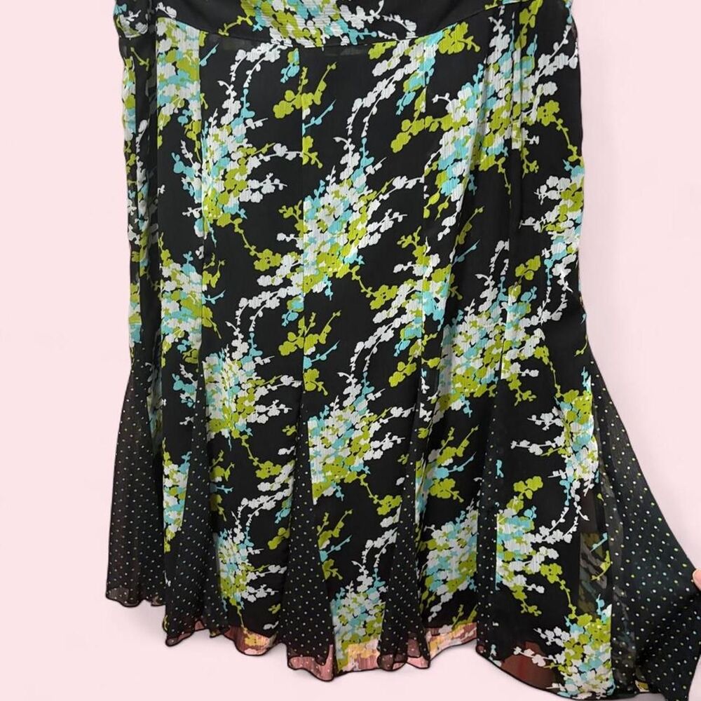 Kim Rogers Floral Chiffon Flare Skirt